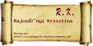 Rajcsányi Krisztina névjegykártya