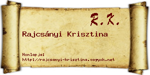 Rajcsányi Krisztina névjegykártya