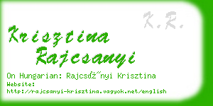 krisztina rajcsanyi business card